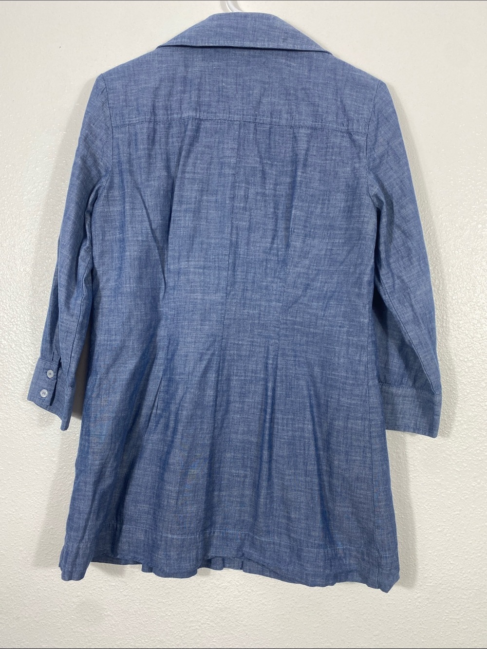 Finley Chambray Pintuck Button Tunic in Denim Blue Size S 100% Cotton - Picture 5 of 15